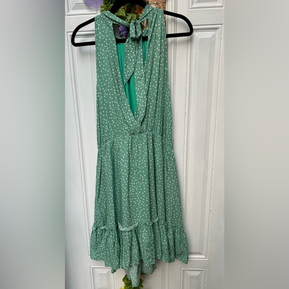 BTFBM NWT Polka Dot Sleeveless Dress Green White size XL - Picture 2 of 5
